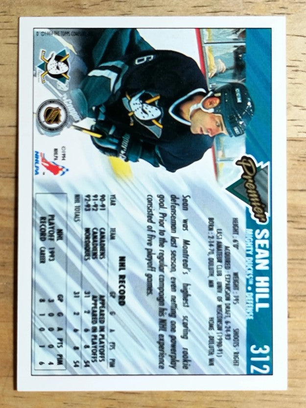 1993-94 Topps Premier #312 Sean Hill