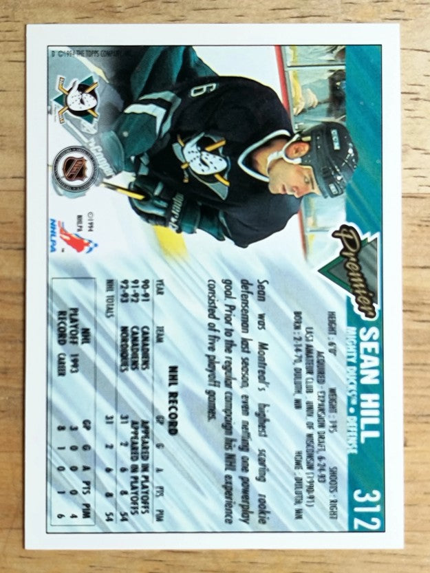 1993-94 Topps Premier #312 Sean Hill