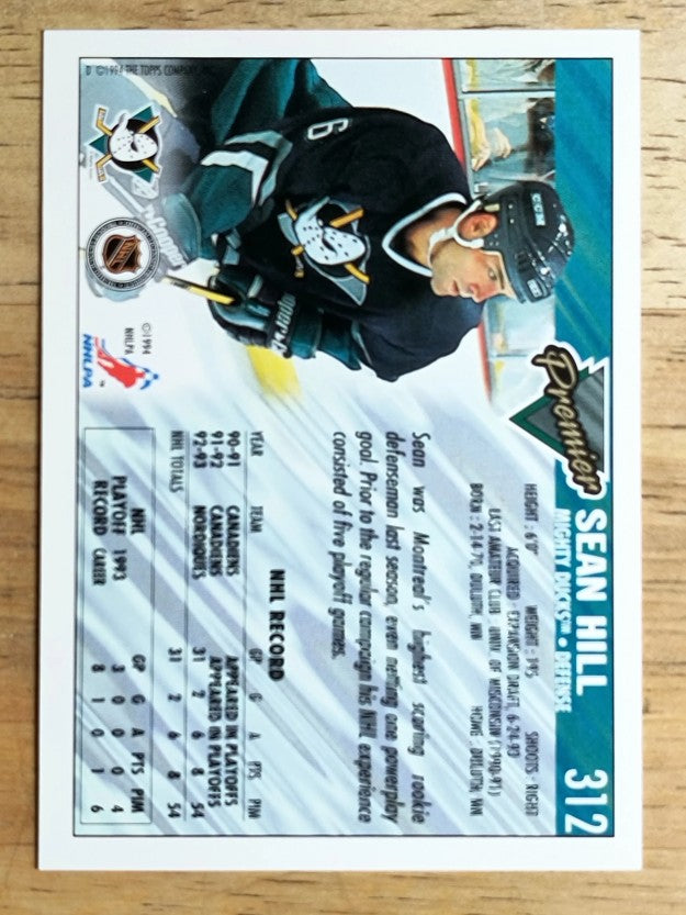 1993-94 Topps Premier #312 Sean Hill