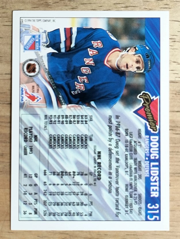1993-94 Topps Premier #315 Doug Lidster
