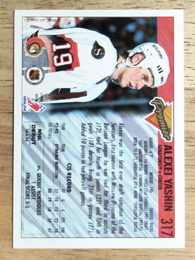 1993-94 Topps Premier #317 Alexei Yashin