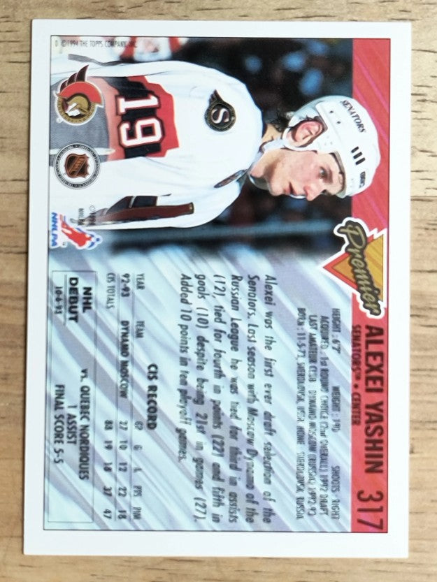 1993-94 Topps Premier #317 Alexei Yashin
