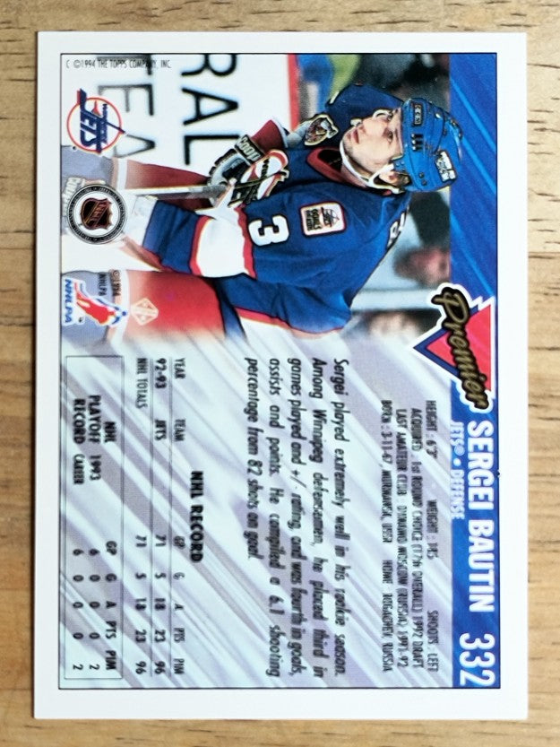 1993-94 Topps Premier #332 Sergei Bautin