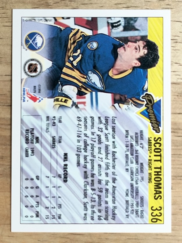 1993-94 Topps Premier #336 Scott Thomas RC