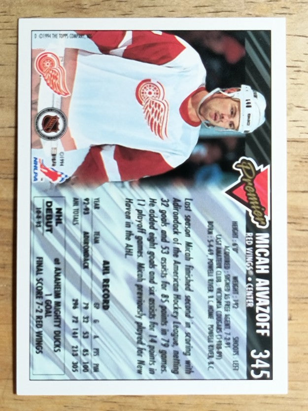 1993-94 Topps Premier #345 Micah Aivazoff RC