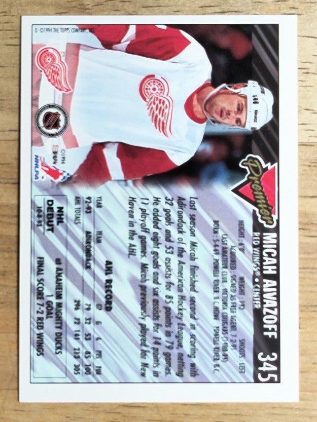 1993-94 Topps Premier #345 Micah Aivazoff RC