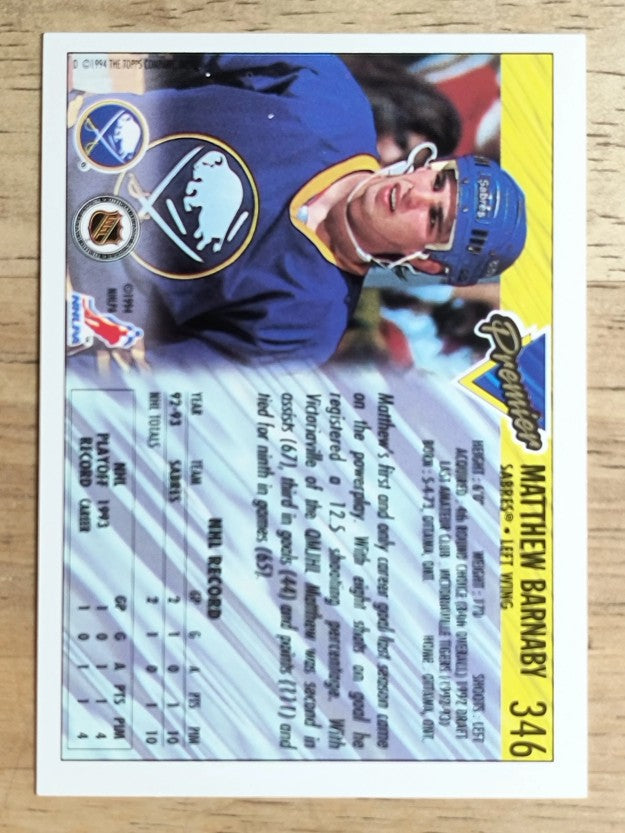 1993-94 Topps Premier #346 Matthew Barnaby