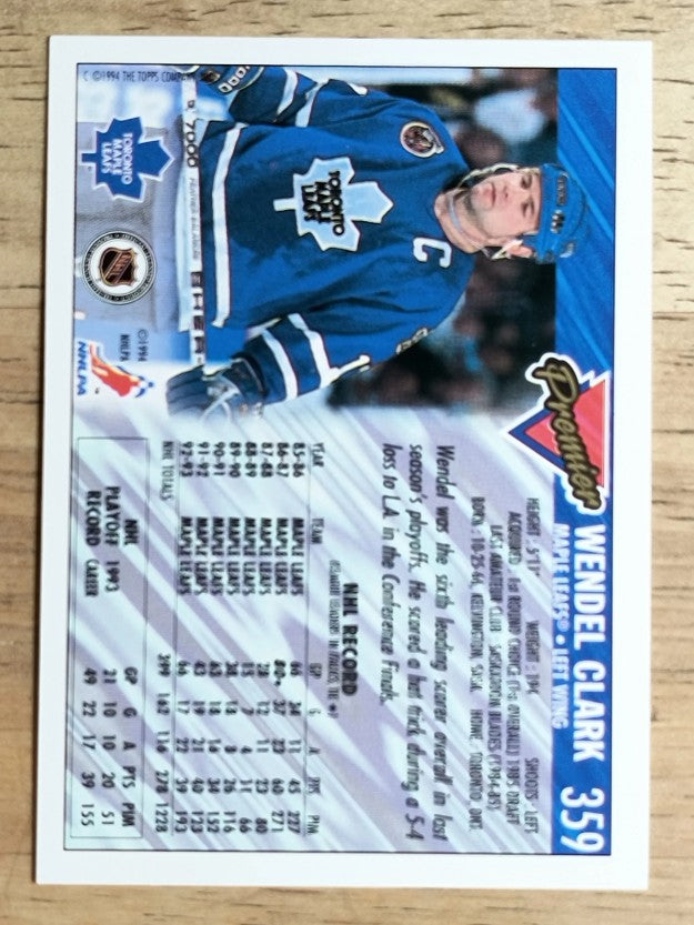1993-94 Topps Premier #359 Wendel Clark