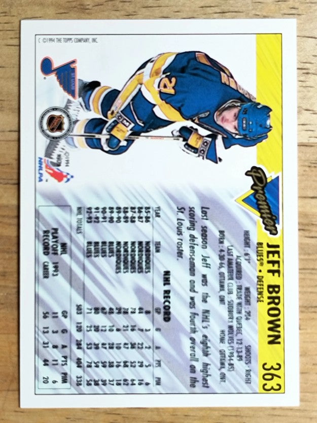1993-94 Topps Premier #363 Jeff Brown