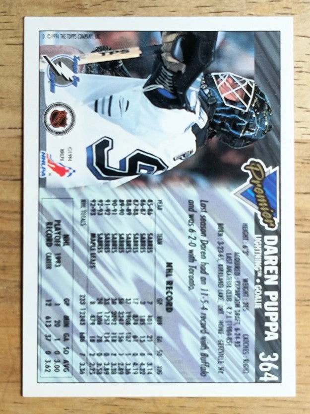1993-94 Topps Premier #364 Daren Puppa