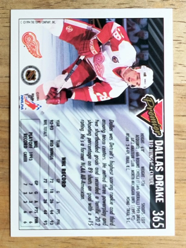1993-94 Topps Premier #365 Dallas Drake RC