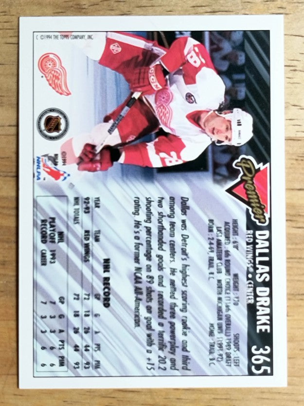 1993-94 Topps Premier #365 Dallas Drake RC