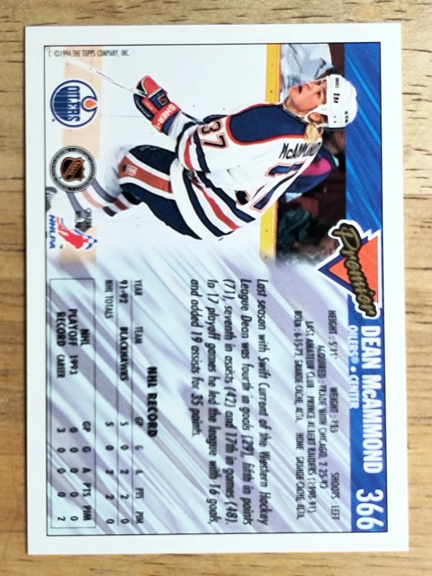 1993-94 Topps Premier #366 Dean McAmmond
