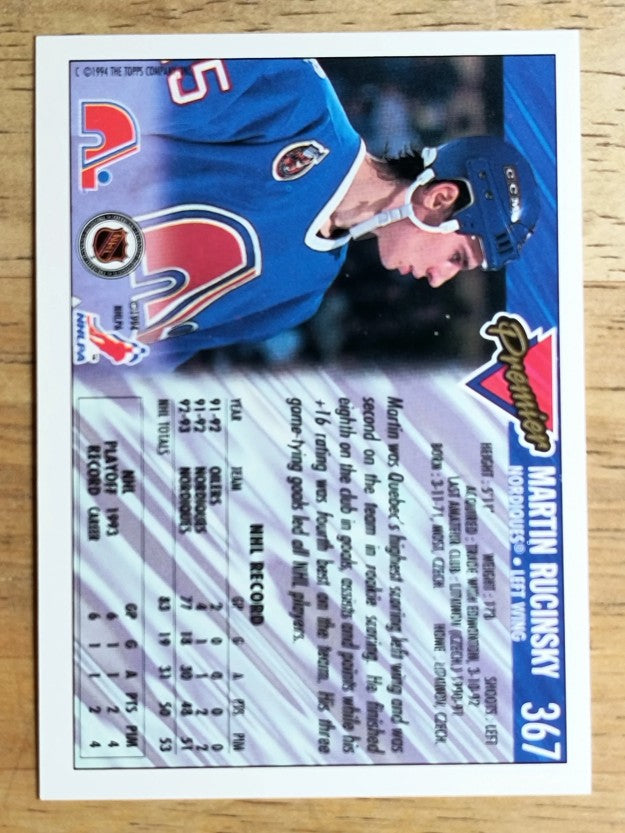 1993-94 Topps Premier #367 Martin Rucinsky