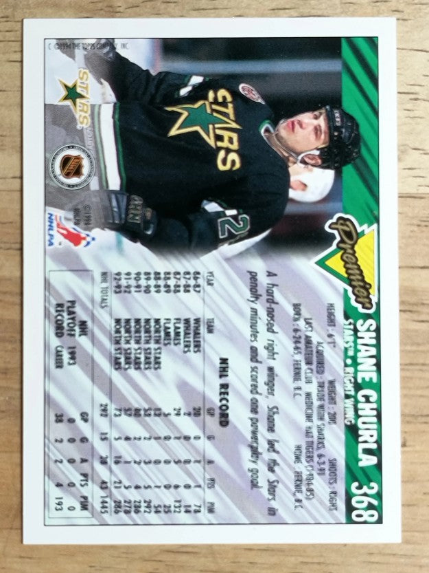 1993-94 Topps Premier #368 Shane Churla