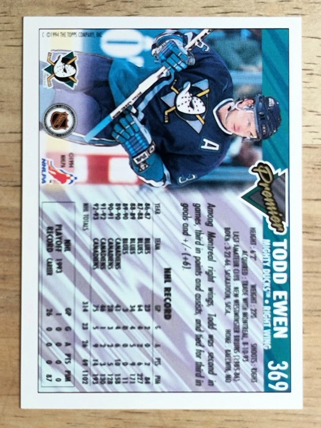 1993-94 Topps Premier #369 Todd Ewen