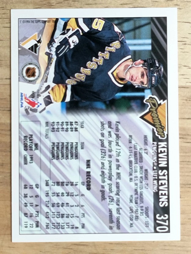 1993-94 Topps Premier #370 Kevin Stevens