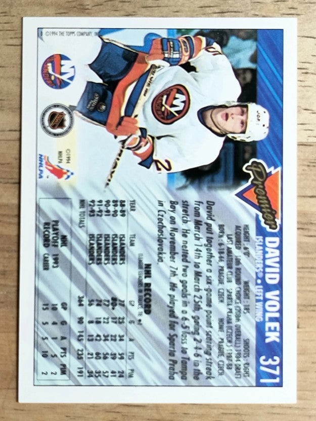 1993-94 Topps Premier #371 David Volek