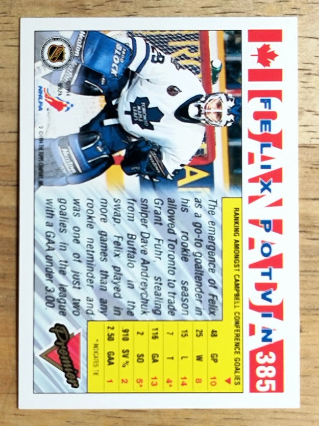 1993-94 Topps Premier #385 Felix Potvin CAN