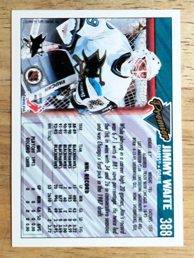 1993-94 Topps Premier #388 Jim Waite