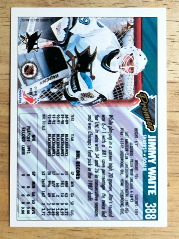 1993-94 Topps Premier #388 Jim Waite