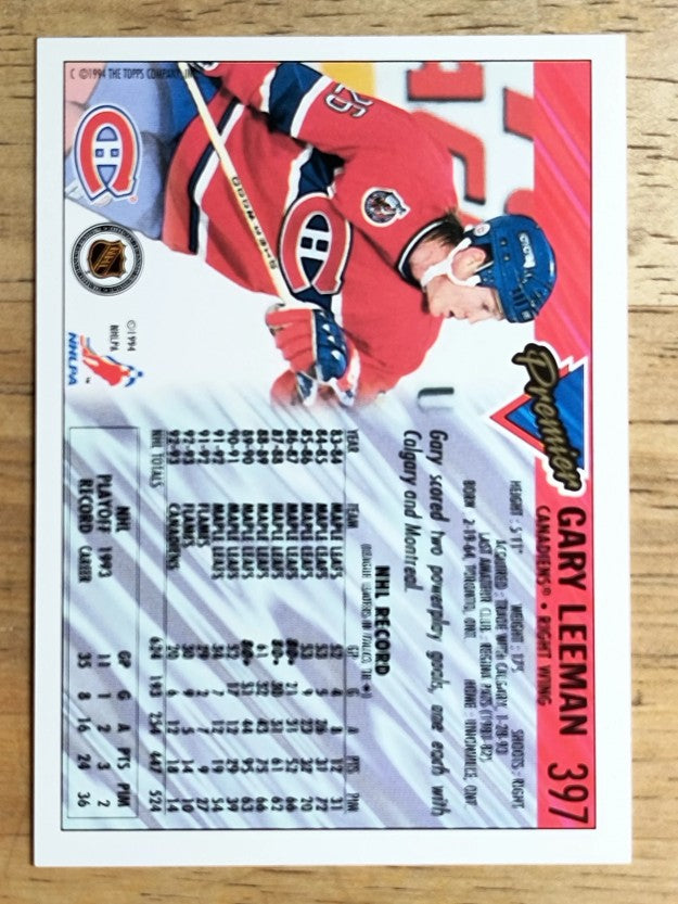 1993-94 Topps Premier #397 Gary Leeman