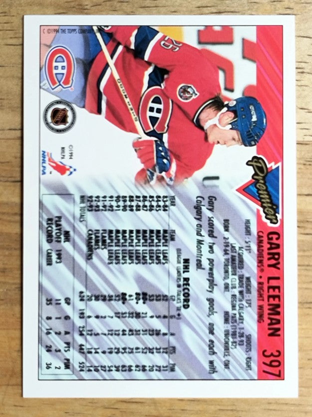 1993-94 Topps Premier #397 Gary Leeman