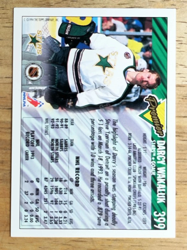 1993-94 Topps Premier #399 Darcy Wakaluk