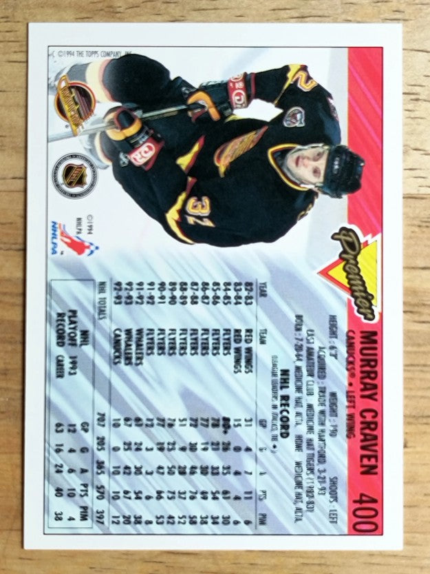 1993-94 Topps Premier #400 Murray Craven