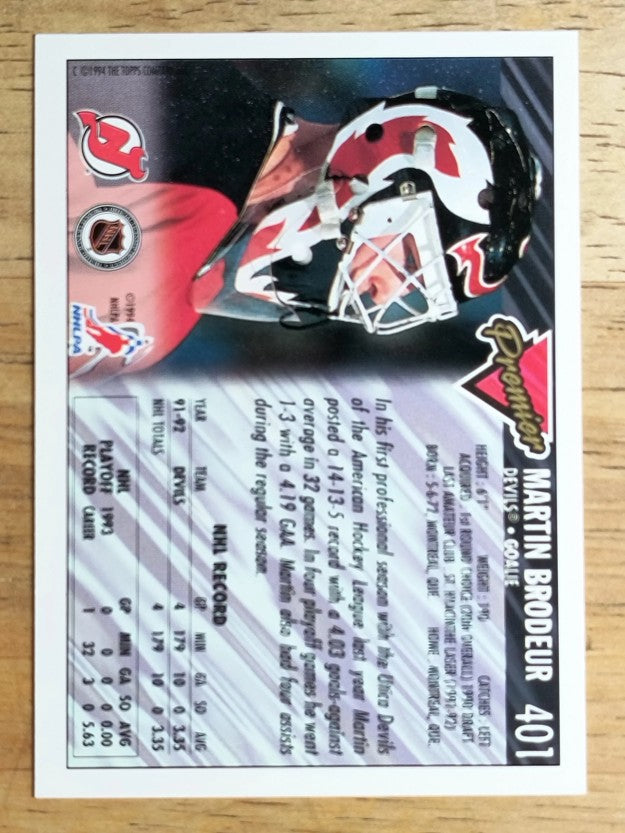 1993-94 Topps Premier #401 Martin Brodeur