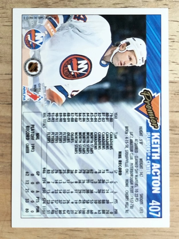1993-94 Topps Premier #407 Keith Acton