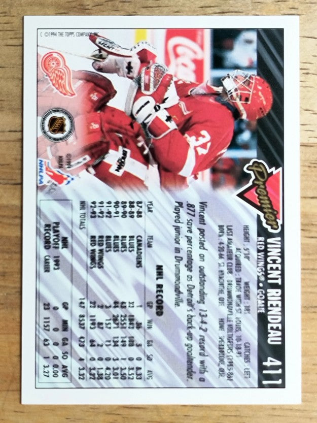 1993-94 Topps Premier #411 Vincent Riendeau