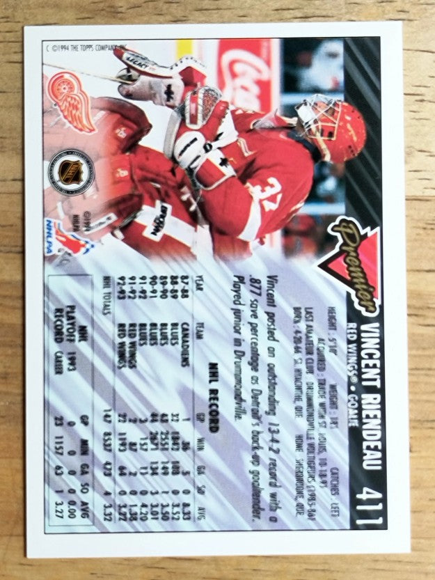 1993-94 Topps Premier #411 Vincent Riendeau