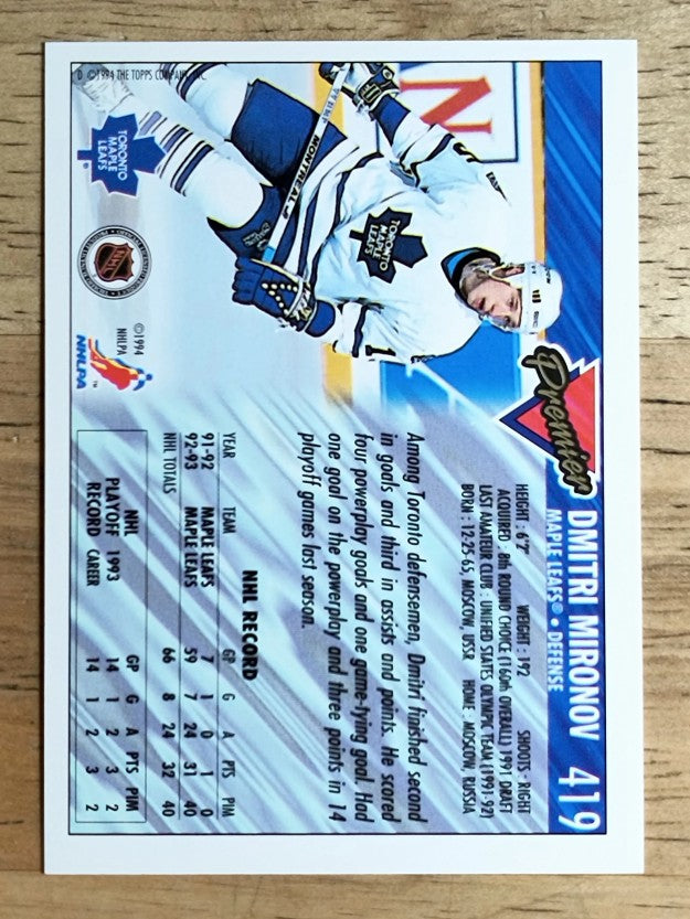 1993-94 Topps Premier #419 Dmitri Moronov