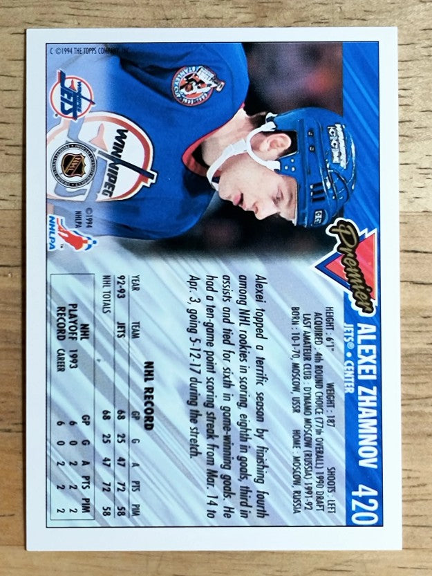 1993-94 Topps Premier #420 Alexei Zhamnov