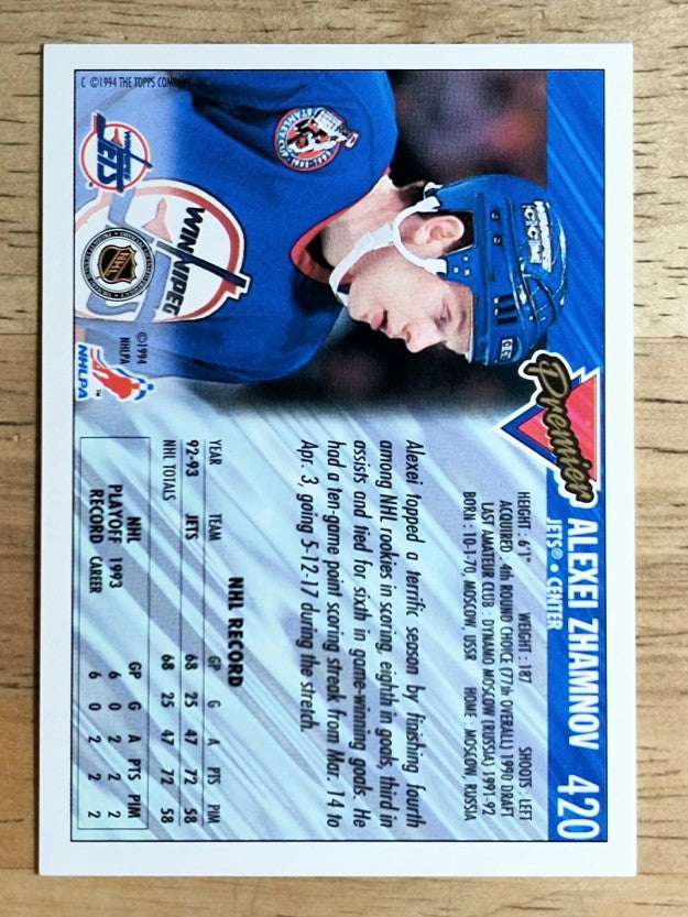 1993-94 Topps Premier #420 Alexei Zhamnov