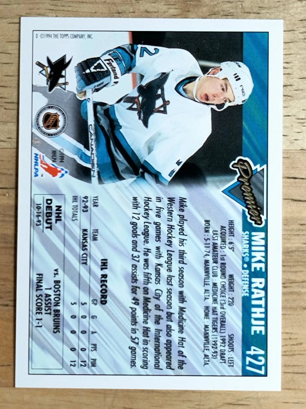 1993-94 Topps Premier #427 Mike Rathje