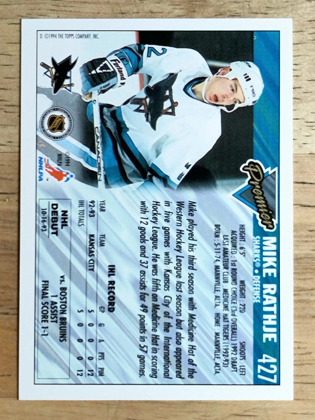 1993-94 Topps Premier #427 Mike Rathje