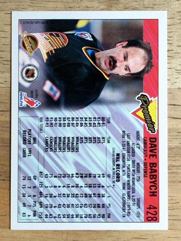 1993-94 Topps Premier #428 Dave Babych
