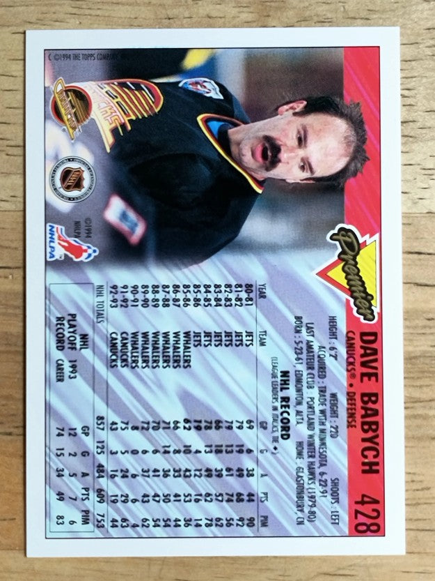 1993-94 Topps Premier #428 Dave Babych