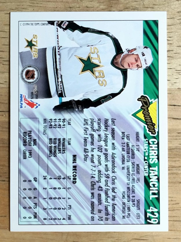1993-94 Topps Premier #429 Chris Tancill
