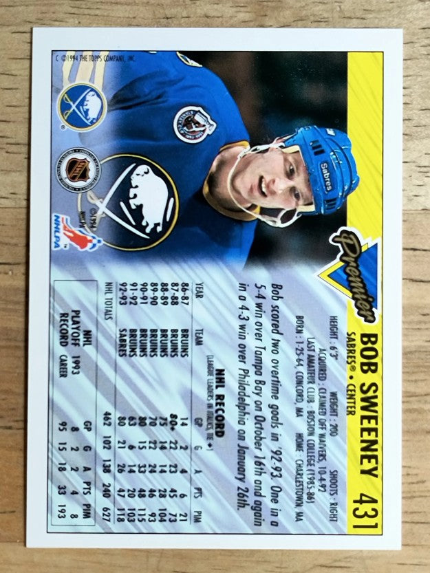 1993-94 Topps Premier #431 Bob Sweeney
