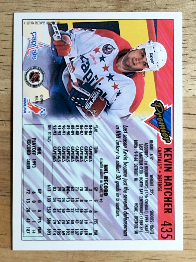 1993-94 Topps Premier #435 Kevin Hatcher