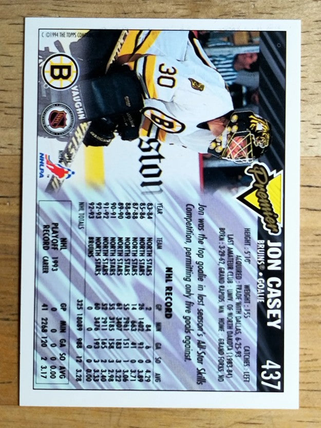 1993-94 Topps Premier #437 Jon Casey