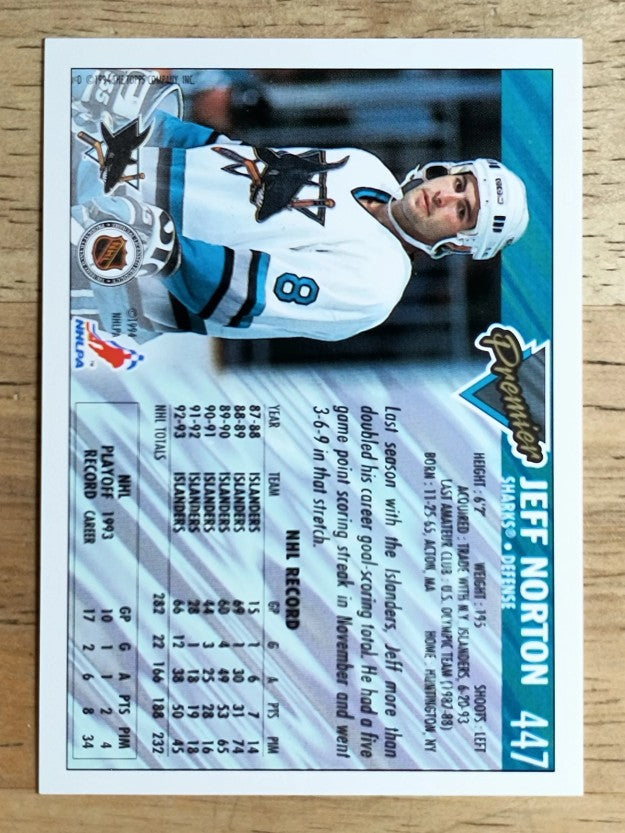 1993-94 Topps Premier #447 Jeff Norton