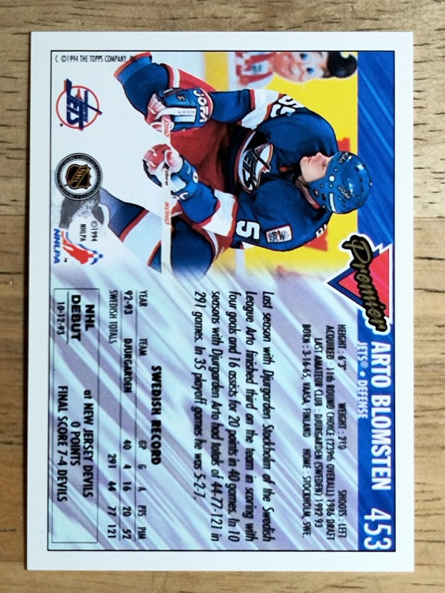 1993-94 Topps Premier #453 Arto Blomsten
