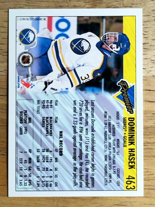 1993-94 Topps Premier #463 Dominik Hasek