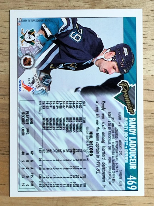 1993-94 Topps Premier #469 Randy Ladouceur