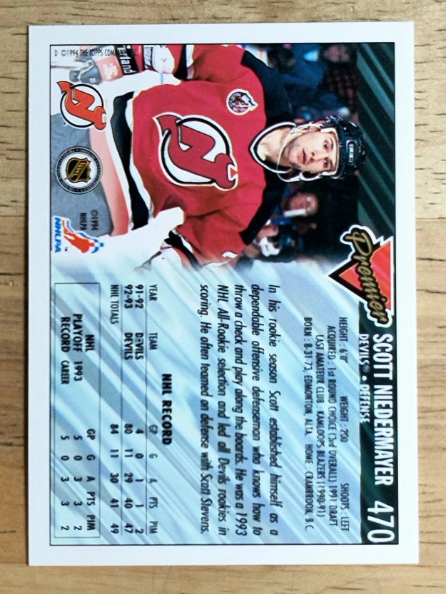 1993-94 Topps Premier #470 Scott Niedermayer