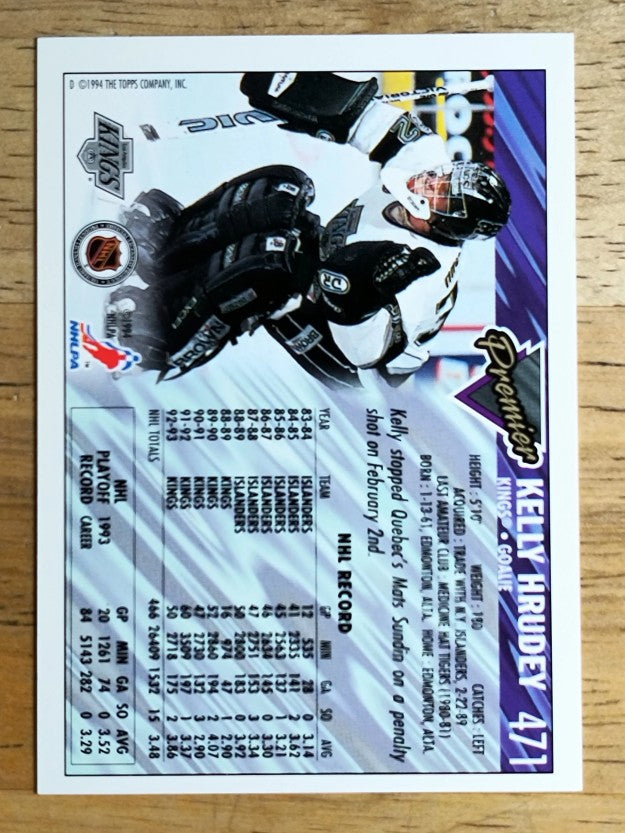 1993-94 Topps Premier #471 Kelly Hrudey